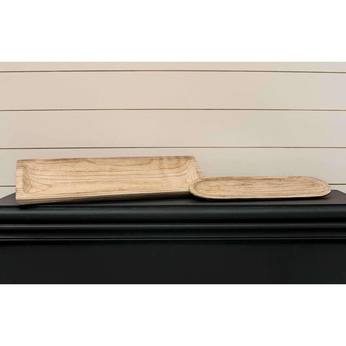 WOOD RECTANGLE TRAY HONEY 24.75"X8.25"X1.75"