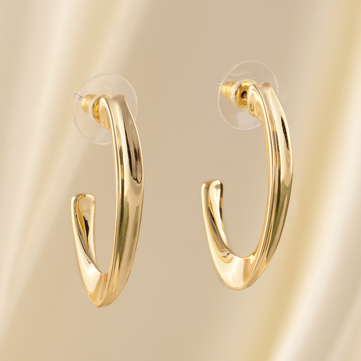 EARRINGS HOOP SHINY GOLD