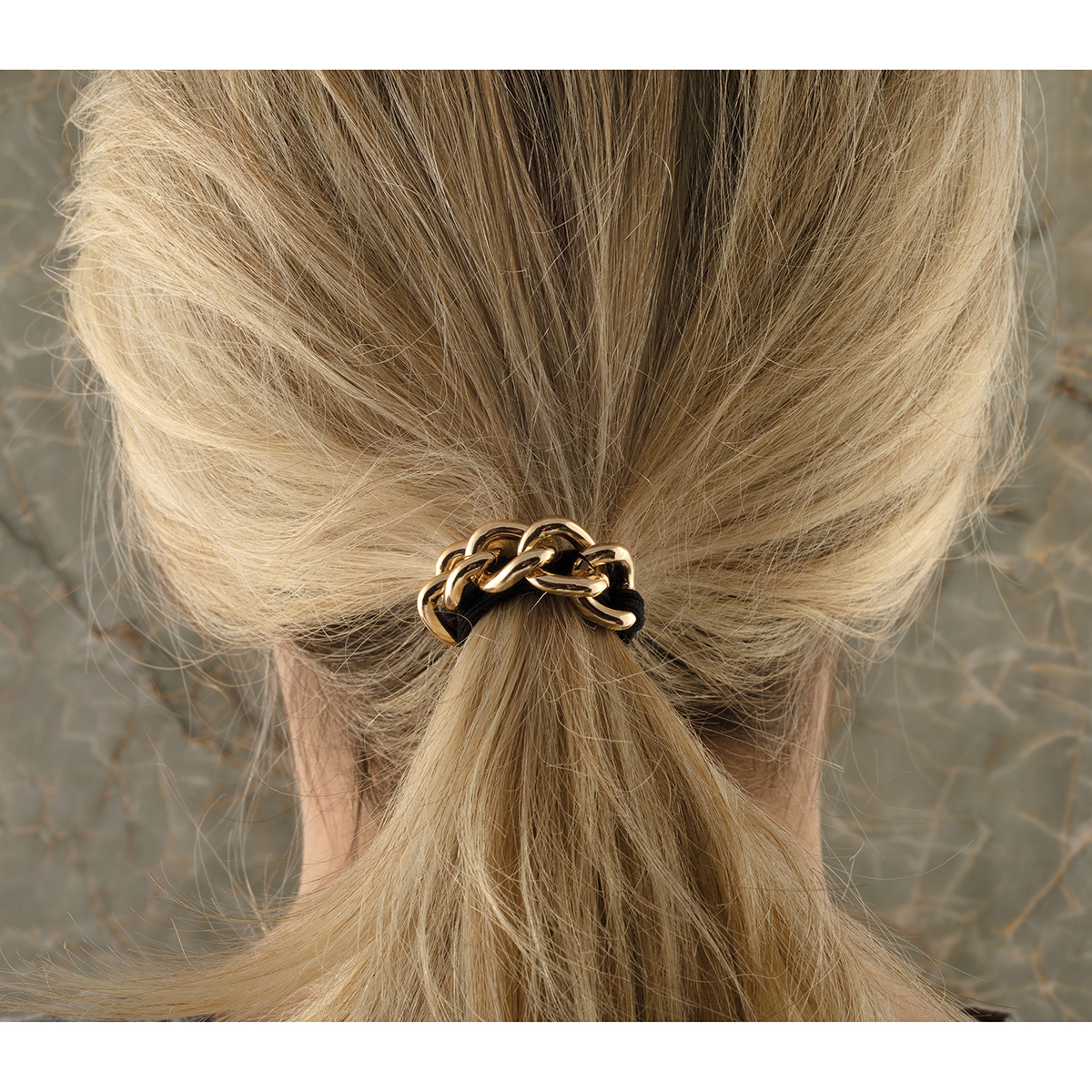 BRACELET HAIR TIE BLACK GOLD