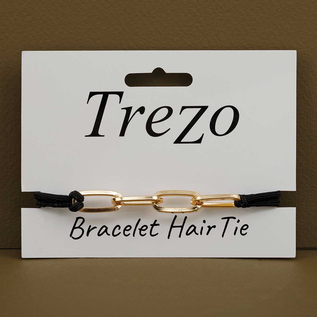 BRACELET HAIR TIE BLACK GOLD