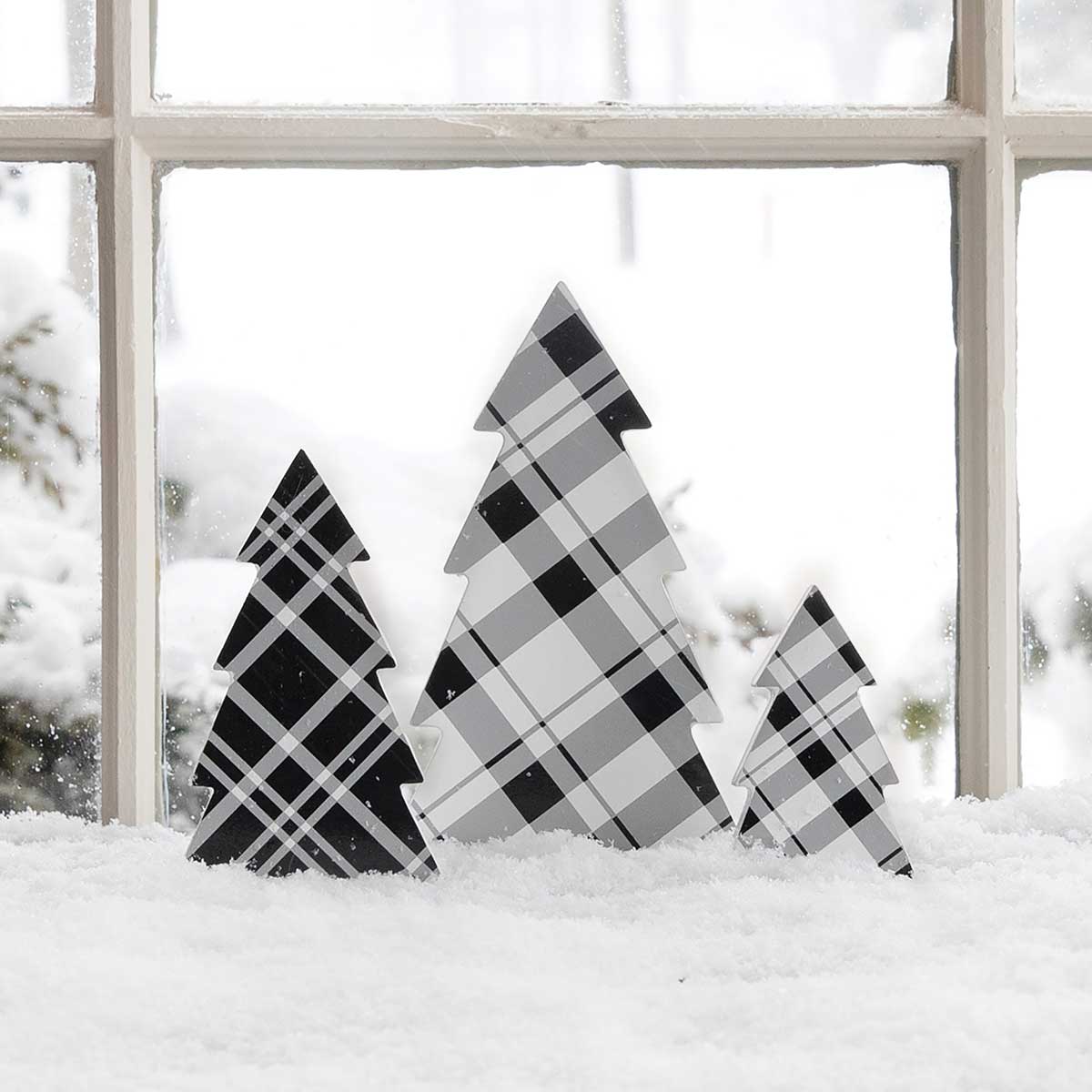 SIT-A-BOUT BLACK/WHITE TREE SET OF 3