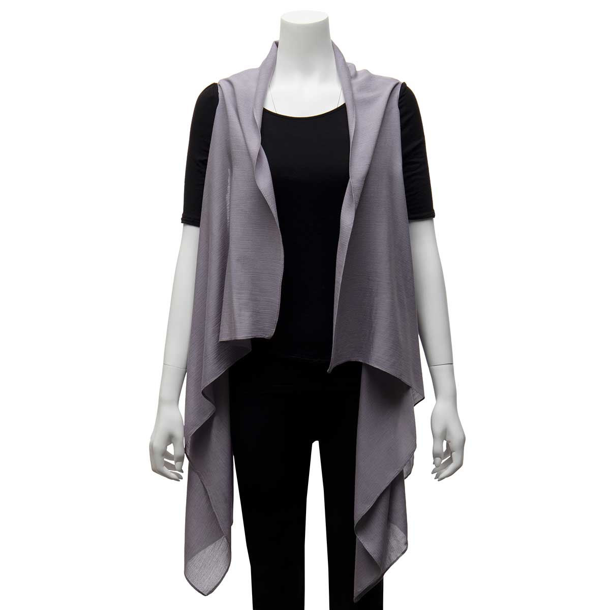 b50 VEST FLOWY CRINKLE GREY 47IN X 28IN POLYESTER