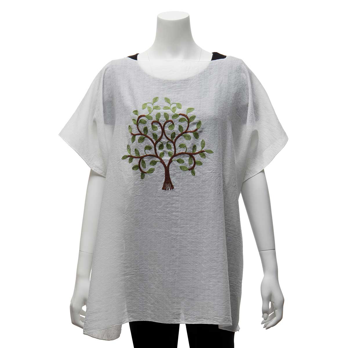 c90 TUNIC LAUREL TREE WHITE 33IN X 29IN ONE SIZE FITS MOST POLY