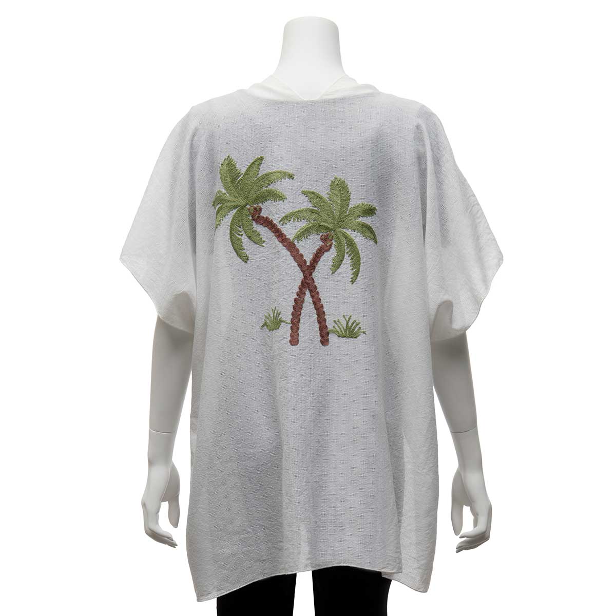 c90 TUNIC PALM TREE WHITE 63IN X 29IN ONE SIZE FITS MOST POLYES