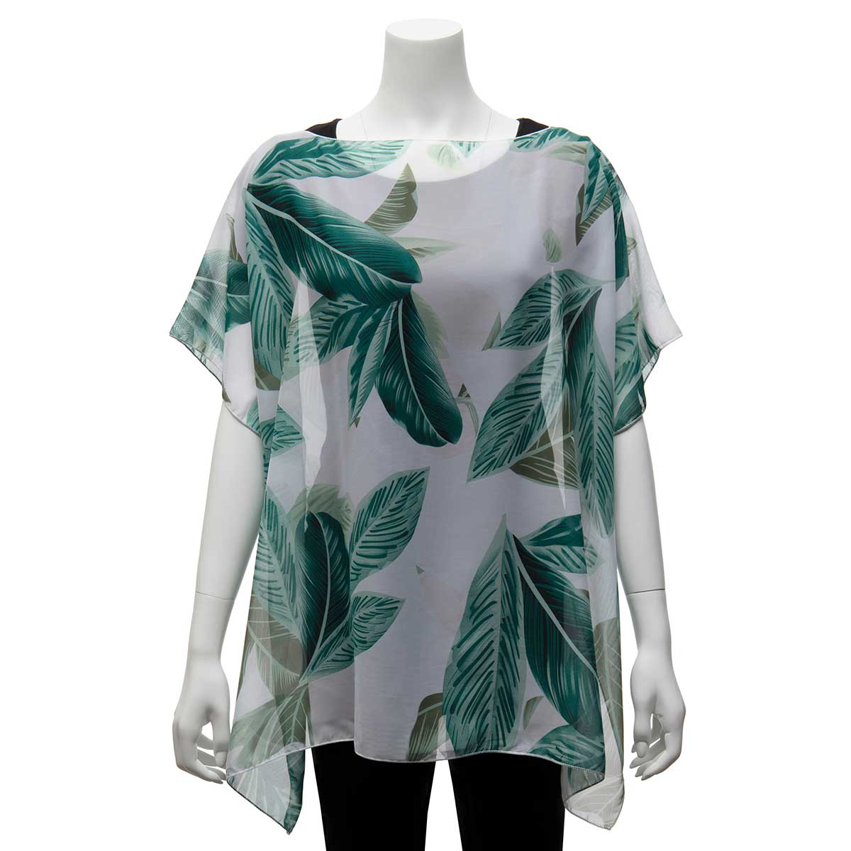 b50 TUNIC PALM LEAF GREEN/WHITE 35IN X 29IN