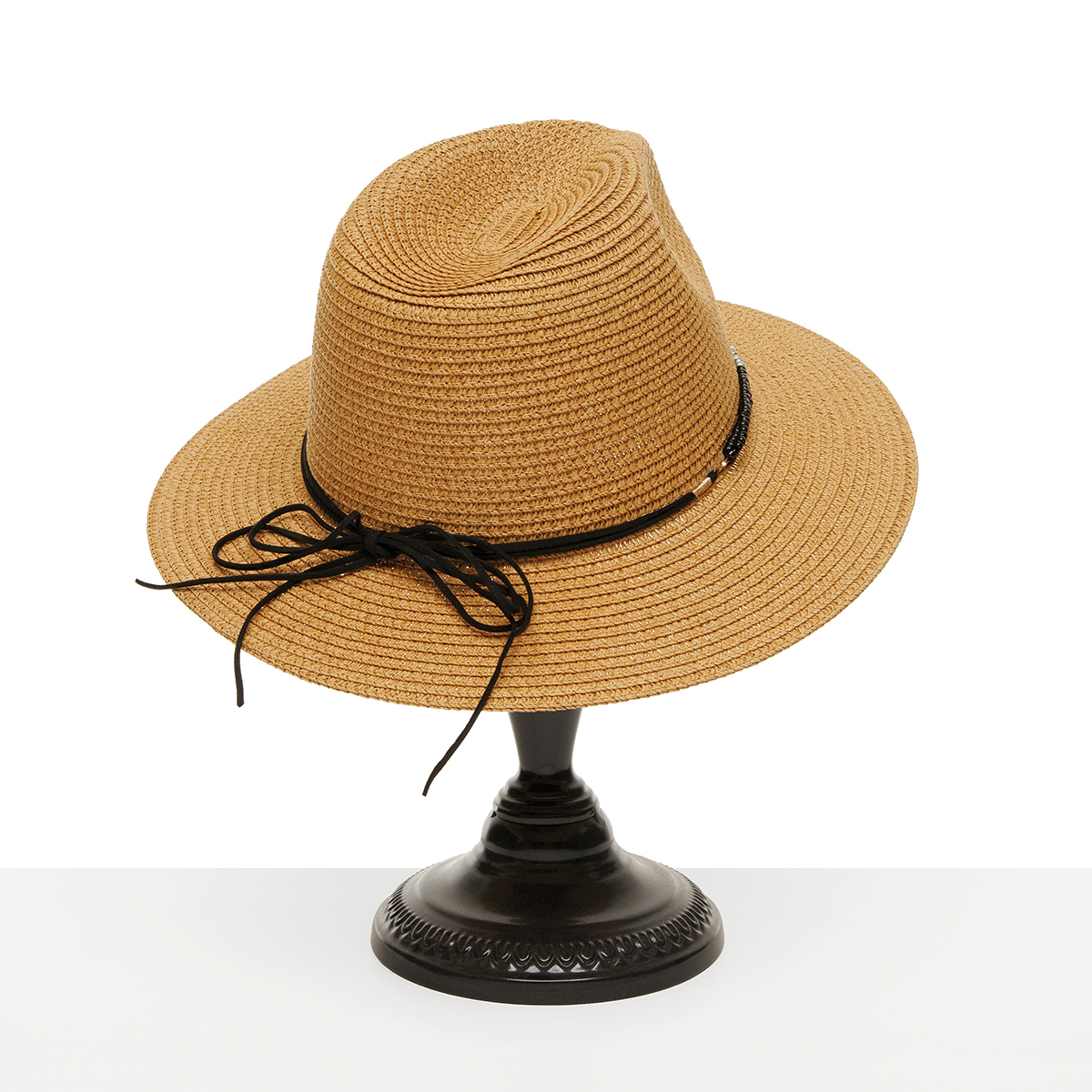 c70 HAT TAN WITH BEAD BAND