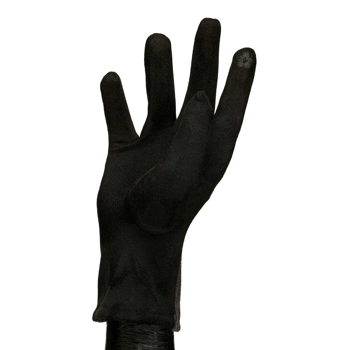 GLOVES FAUX SUEDE BLACK