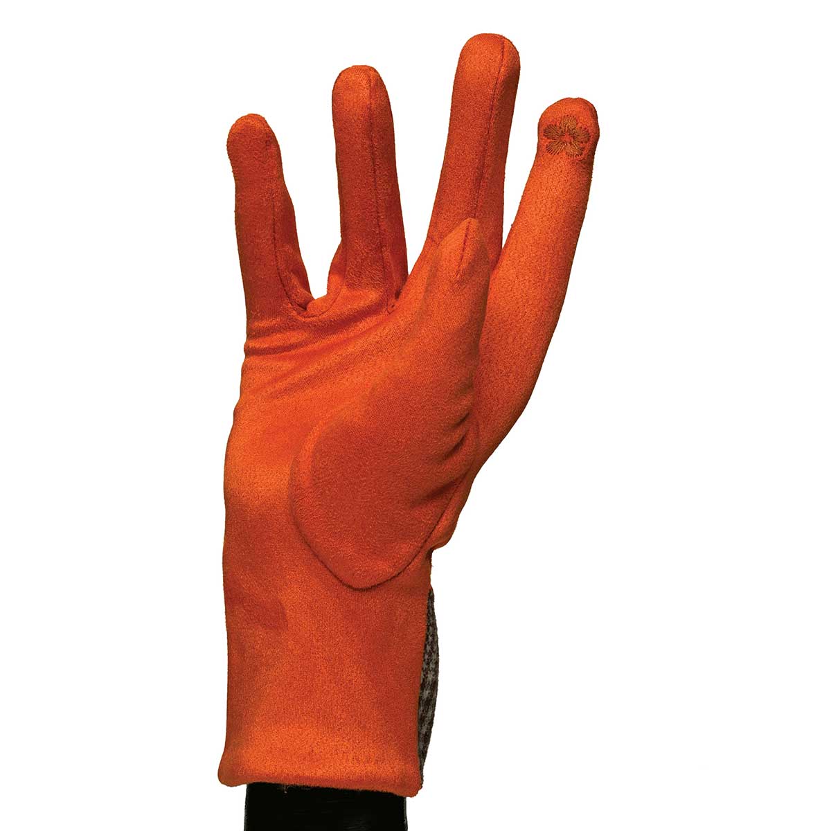 GLOVES FAUX SUEDE ORANGE