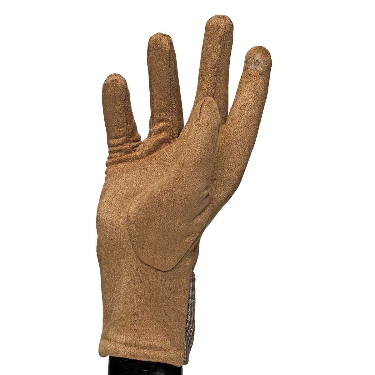 GLOVES FAUX SUEDE TAN